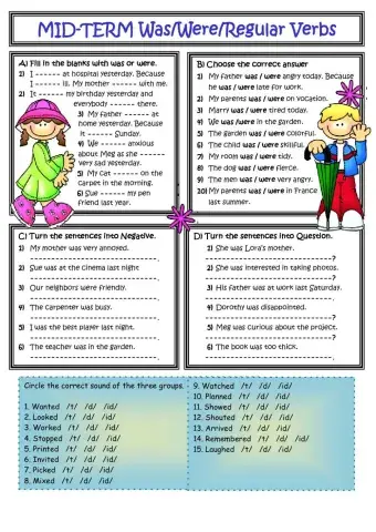 Was and Were- Regular Verbs in the Past