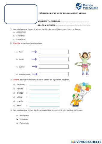 Sinónimos y antónimos