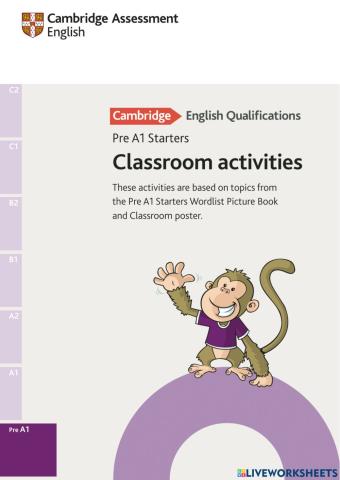 Starter Vocabulary Practice Worksheet-Topic 1