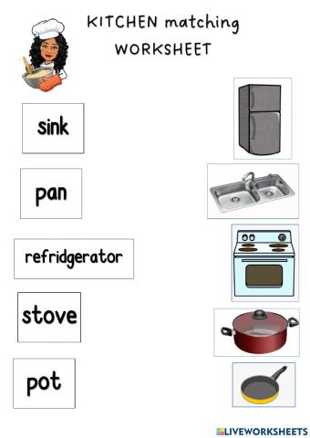 Kitchen vocab match