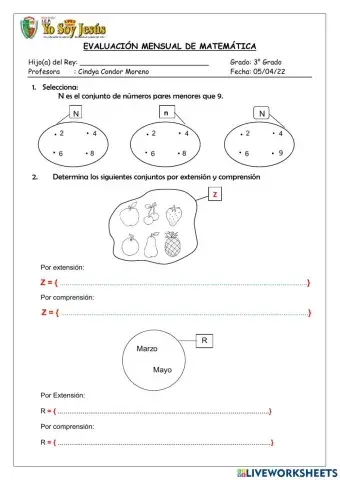 Evaluación de matemática