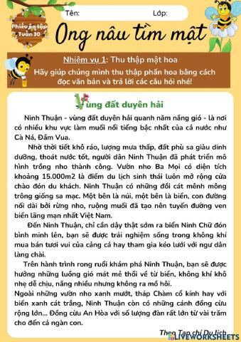 Phiếu ôn tuần 30