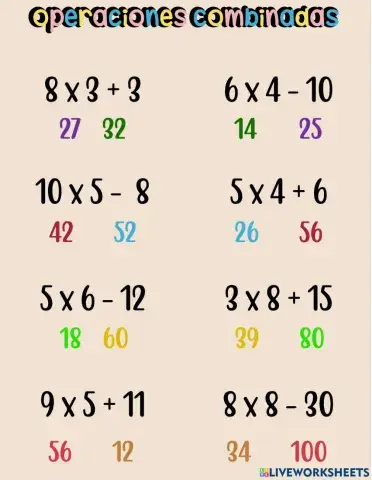 Operaciones combinadas