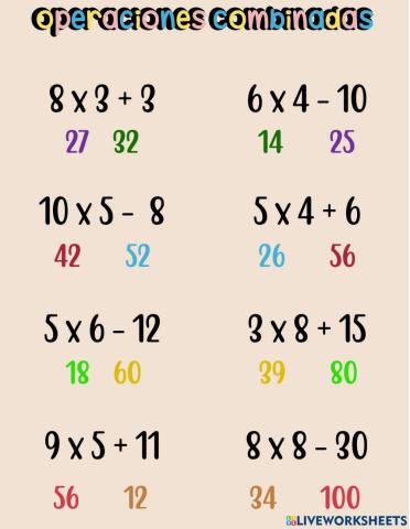 Operaciones combinadas