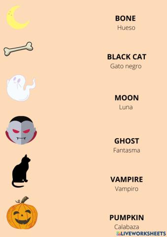 Vocabulario Halloween Inglés - Español