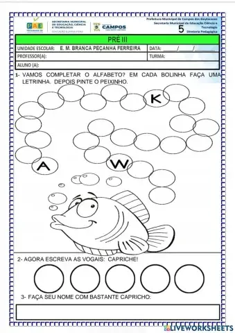 Completando o alfabeto