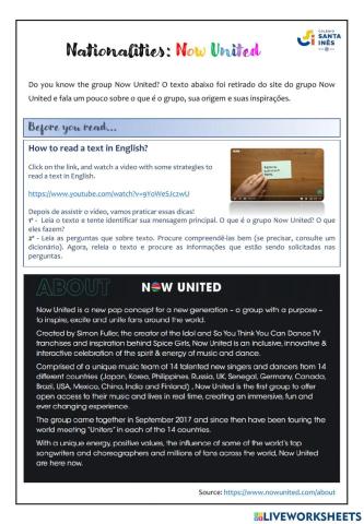 NOW UNITED - Nationalities