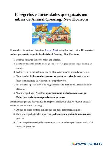 10 curiosidades Animal crossing