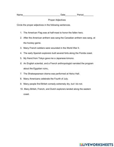 Proper Adjectives