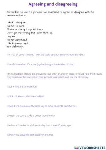 Agreeing-Disagreeing