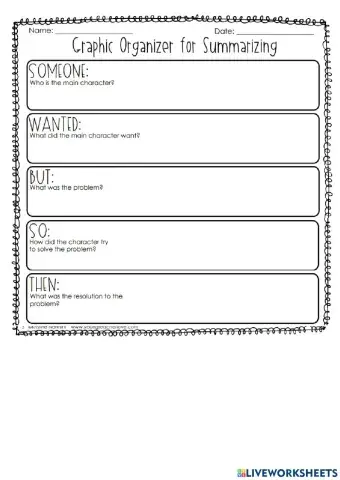 Summarize Graphic Organizer