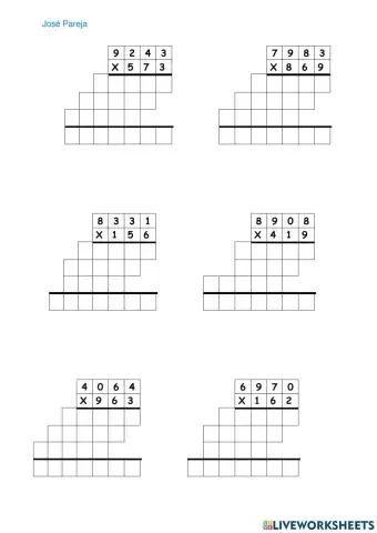 Multiplicaciones por tres cifras