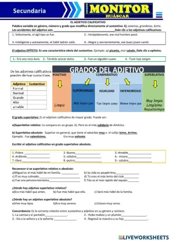 El adjetivo calificativo