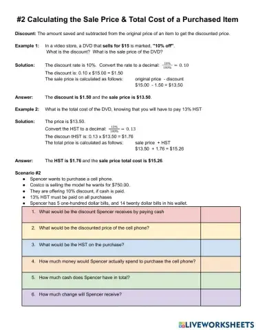 -2 Discounts and HST