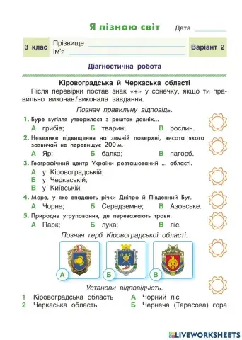 ДР Черкаська та Кіровоградська область Географія