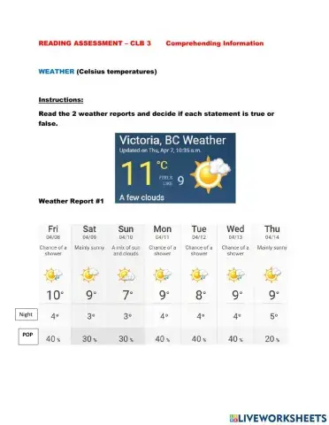 Reading a weather report