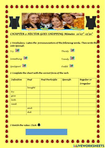 EXTRA ENGLISH CHAPTER 2 HECTOR GOES SHOPPING Minutes  10’07” -15’30”