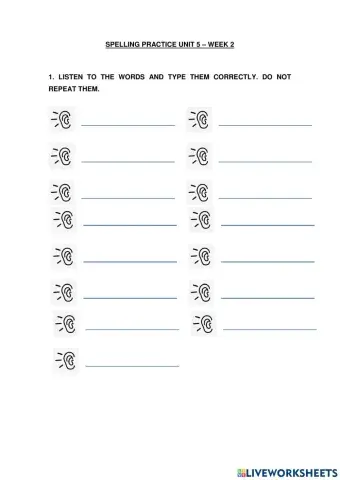 Spelling Unit 5 (W2)