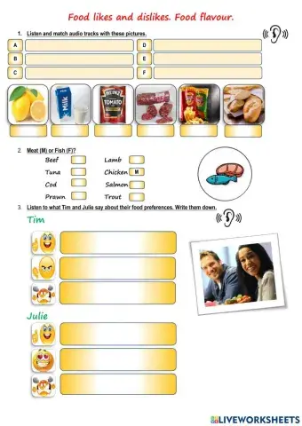 Food likes and dislikes