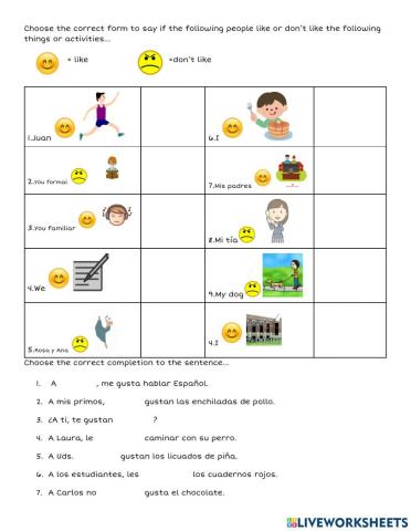 Esp 101 U4LB Gustar Practice