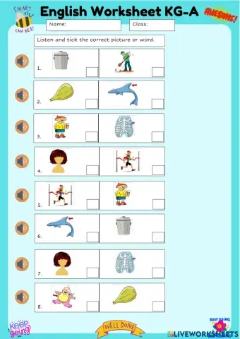 Short vowel i listening activity