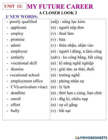 English 9- unit 12- a closer look 2