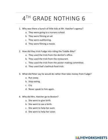 Tales of a 4th Grade Nothing 8