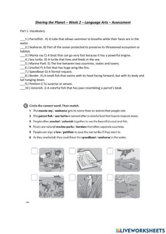 Sharing the planet week 2 la assessment