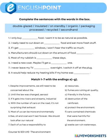 The environment vocabulary