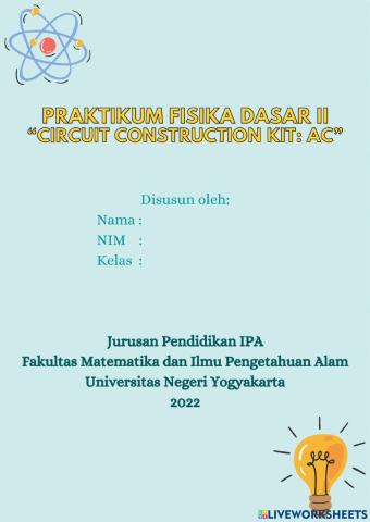 Lembar Kerja Praktikum Circuit Construction Kit AC Berbasis PhET