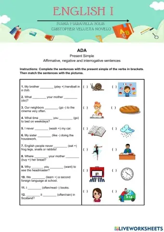 Present Simple: Affirmative, negative and interrogative sentences