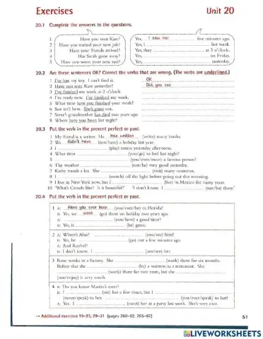 Past simple, present perfect