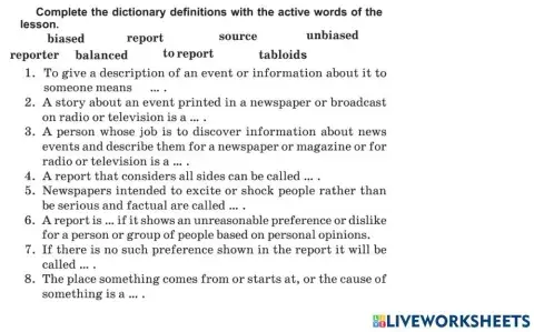 Reports definitions U8 L3