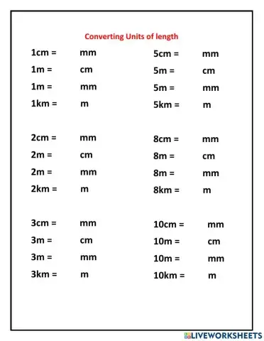 Convert units of length