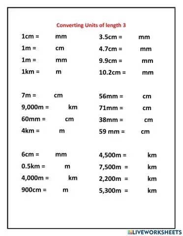 Converting units of length 3