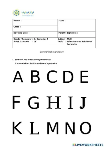 Reflective and Rotational Symmetry