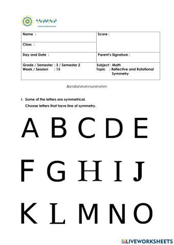 Reflective and Rotational Symmetry