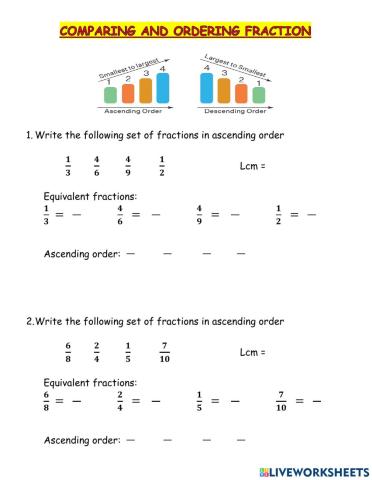 Ordering fractions