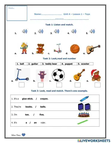Unit 4 - Lesson 1 - toys - next move 1