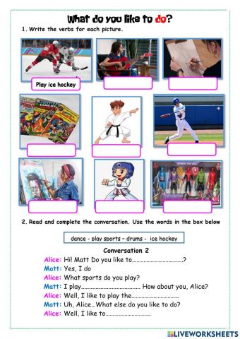 I like to play sports