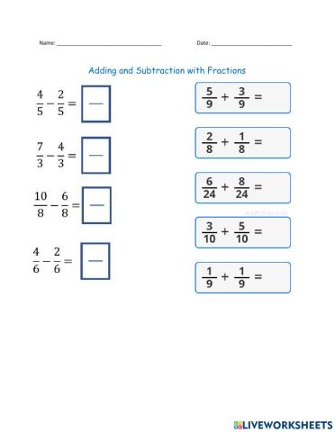 Adding and Subtraction Fractions