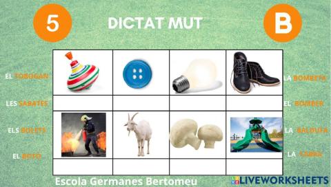 Dictat mut B  inicial