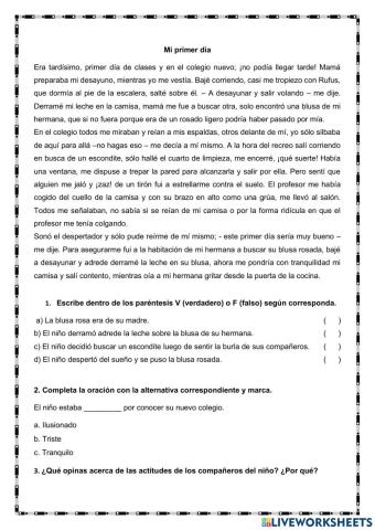 Mi primer día de clase