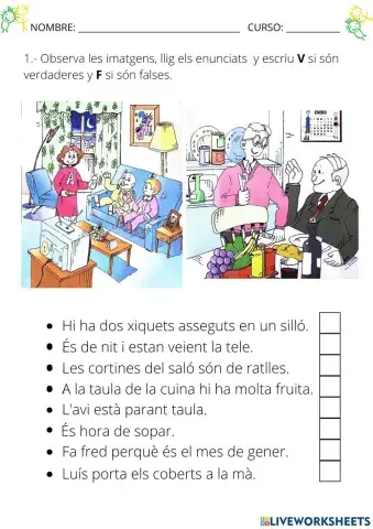 Al saló i a la cuina