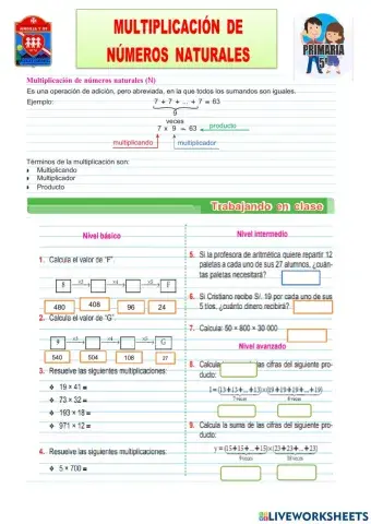 Multiplicación de Números Naturales