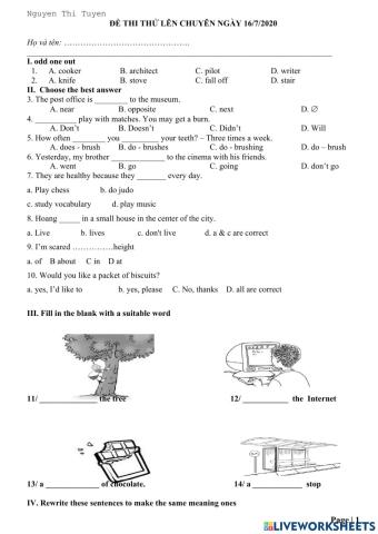 Đề lên chuyên 2