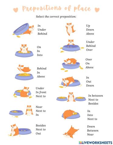 Prepositions of place