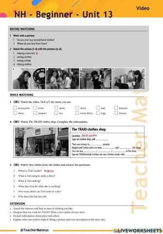 Video - NH - Beginner - Unit 13