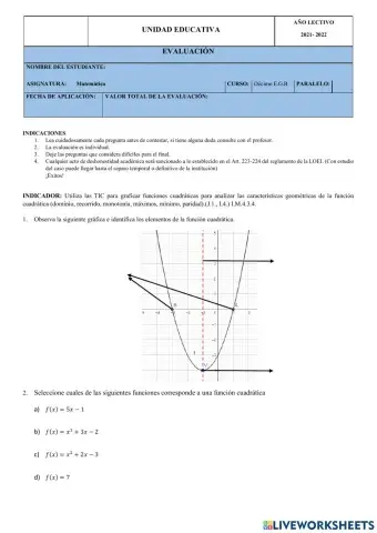 Funciones cuadráticas