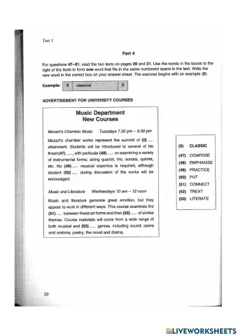 CAE 5 - Test 1 - Word formation